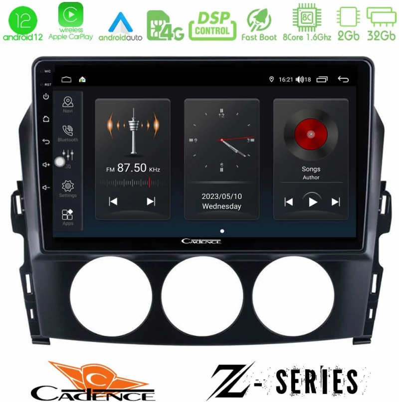 Cadence z Series Mazda mx-5 2006-2008 8core Android12 2+32gb Navigation Multimedia Tablet 9 u-z-Mz049n