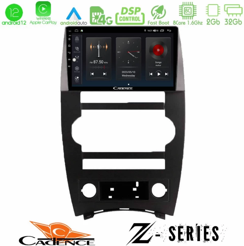 Cadence z Series Jeep Commander 2007-2008 8core Android12 2+32gb Navigation Multimedia Tablet 9 u-z-Jp026n