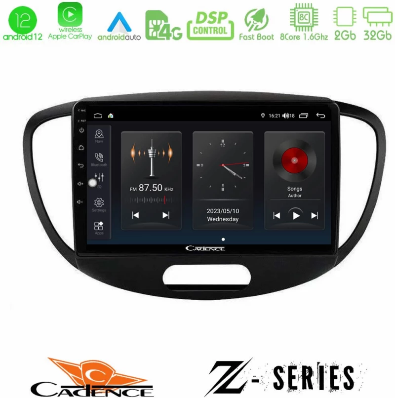 Cadence z Series Hyundai i10 2008-2014 8core Android12 2+32gb Navigation Multimedia Tablet 9 u-z-Hy0551
