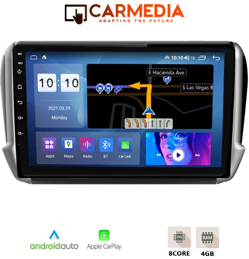 CARMEDIA CM410-13 TABLET 10'' OEM PEUGEOT 208-2008 2012-2020