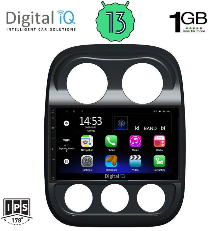 DIGITAL IQ RSA 1277_GPS (10inc) MULTIMEDIA TABLET OEM JEEP COMPASS - PATRIOT  mod. 2007-2016