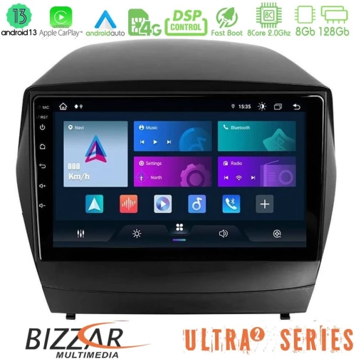 Bizzar Ultra Series Hyundai Ix35 Auto a/c 8core Android13 8+128gb Navigation Multimedia Tablet 9 u-ul2-Hy0029