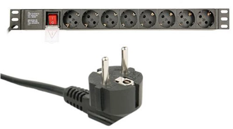 ENERGENIE POWER DISTRIBUTION UNIT (PDU), 8 SCHUKO SOCKETS, 1U, 16A, 3M CABLE