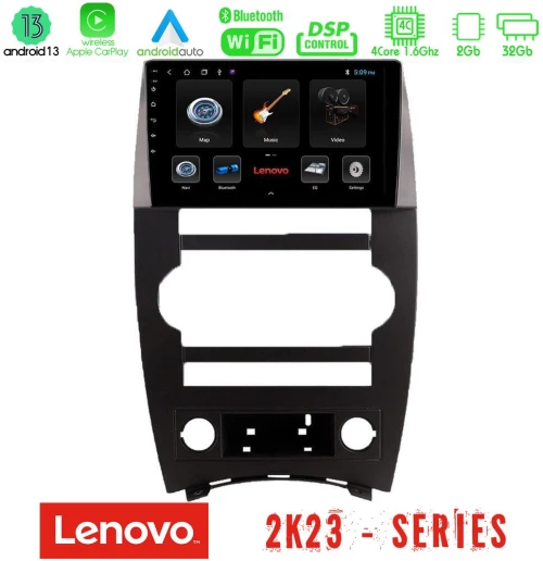 Lenovo car pad Jeep Commander 2007-2008 4core Android 13 2+32gb Navigation Multimedia Tablet 9 u-len-Jp026n