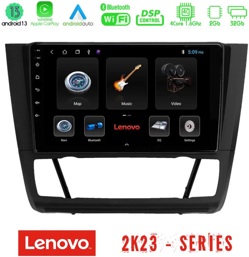 Lenovo car pad bmw 1series E81/e82/e87/e88 (Auto A/c) 4core Android 13 2+32gb Navigation Multimedia Tablet 9 u-len-Bm1012