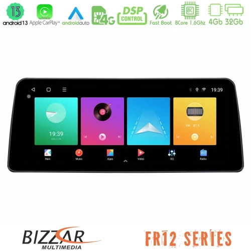 Bizzar car pad Fr12 Series Citroen c4l 8core Android 12 4+32gb Navigation Multimedia Tablet 12.3 u-Fr12-Ct0131
