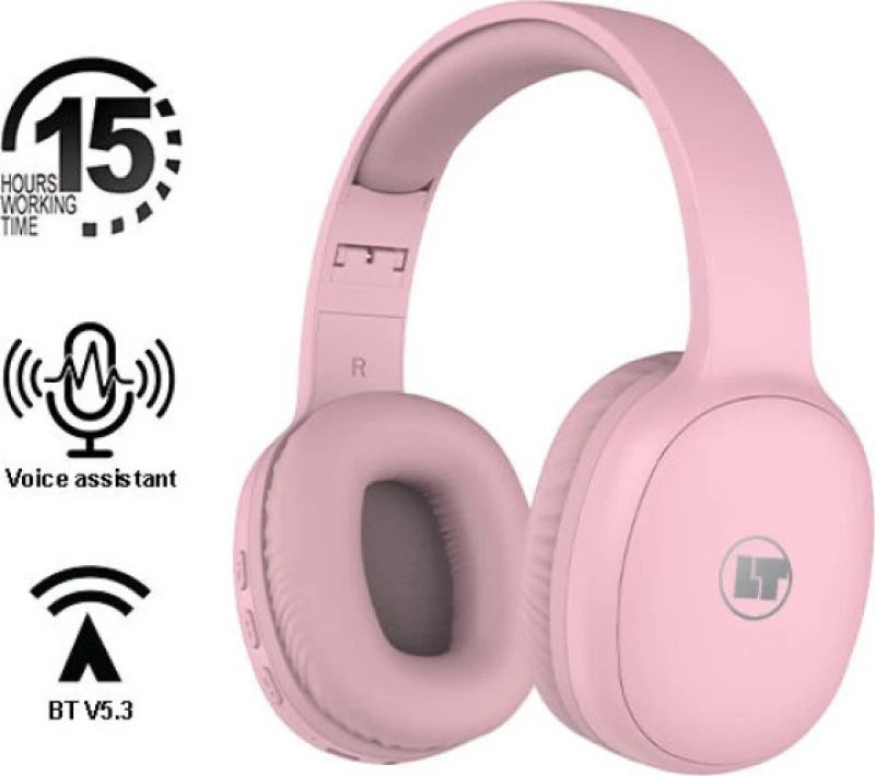 LAMTECH BT5.3 FOLDABLE HIGH FIDELITY HEADPHONES PINK