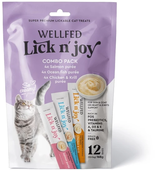 Λιχουδιές Γάτας Pet Interest Wellfed Lick N' Joy Mix Tastes (12x14gr) 168gr με Μιξ Γεύσεων