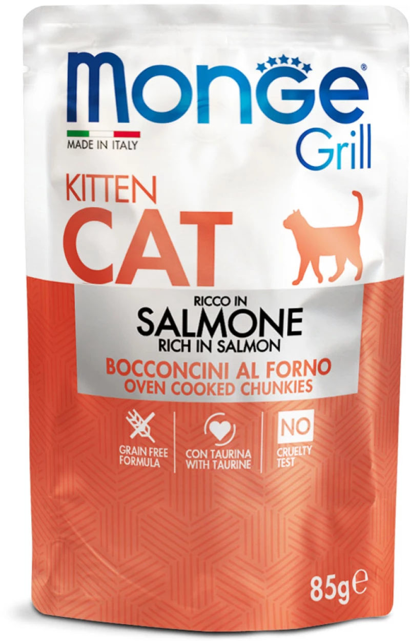 Υγρή Τροφή Γάτας Monge Grill Kitten Rich in Salmon 85gr