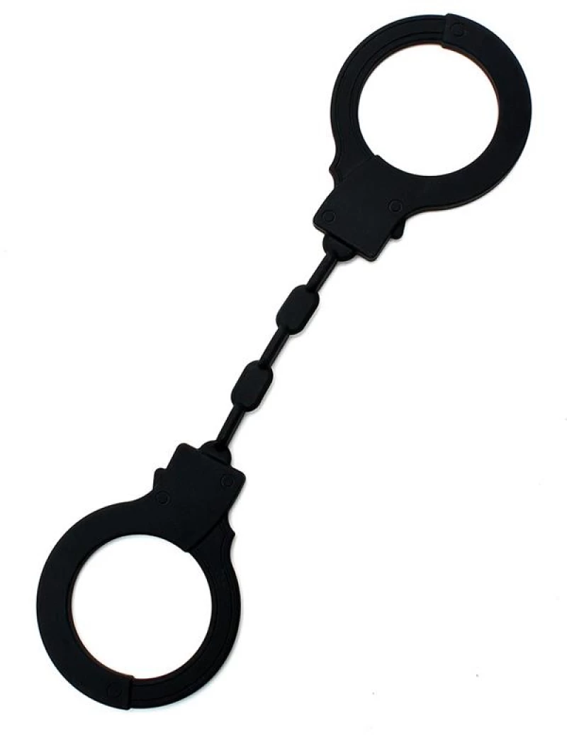 RIMBA BONDAGE PLAY SILICONE TOY HANDCUFFS BLACK