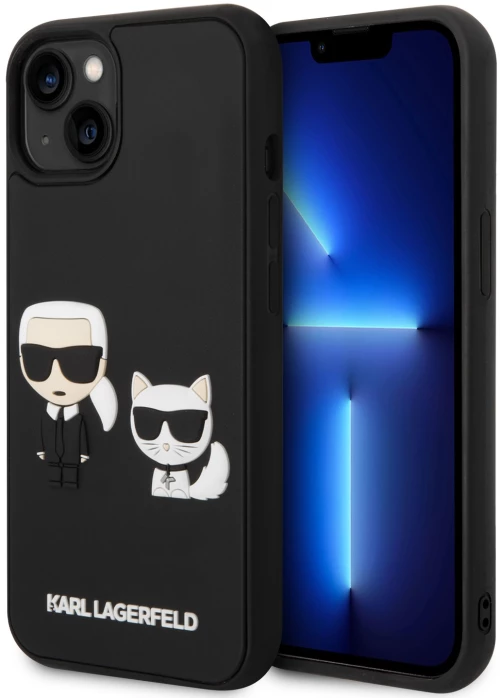 Karl Lagerfeld 3D Rubber Case Karl & Choupette Θήκη προστασίας από σιλικόνη – iPhone 14 Plus (Μαύρο - KLHCP14M3DRKCK)