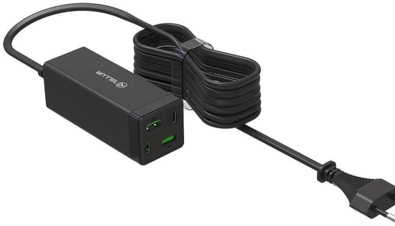 Tellur Φορτιστής με USB-A & USB-C 65W Power Delivery / Quick Charge 3.0 - Μαύρο
