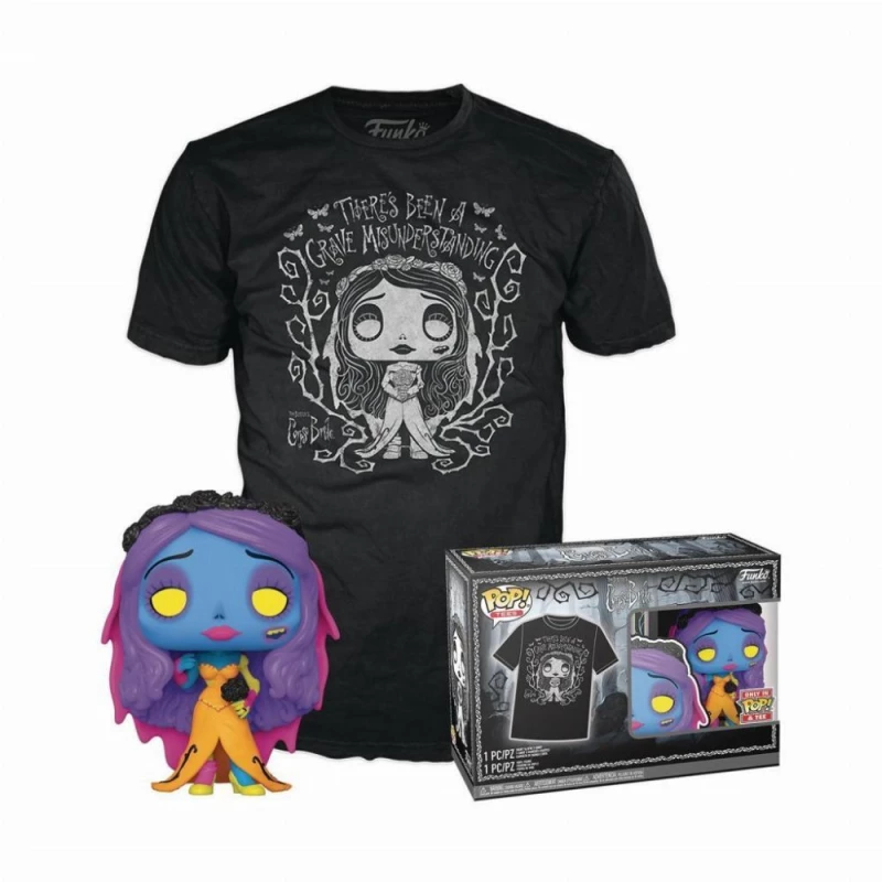 Funko Pop!  Tee (Adult): Tim Burtons Corpse Bride - Emily (Blacklight) Vinyl Figure and T-Shirt (M)