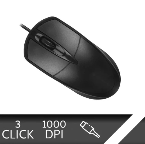 Ενσύρματο Ποντικι 1000Dpi Μαύρο