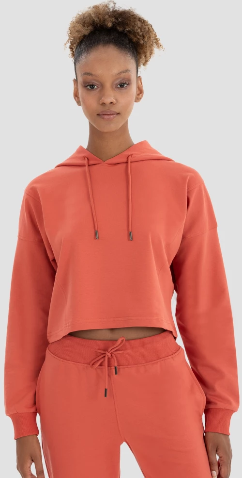 Γυναικείο Αθλητικό Φούτερ Oversize Κεραμιδί