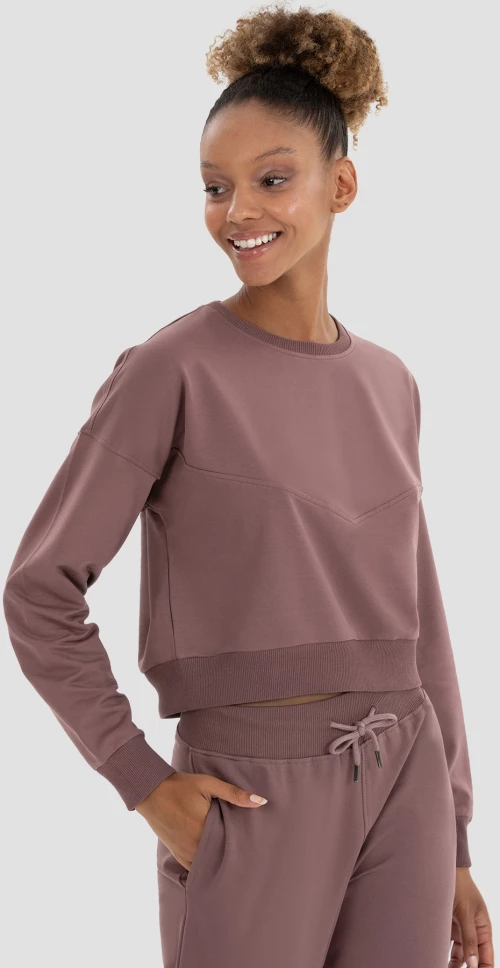 Γυναικείο Αθλητικό Oversized Sweatshirt Dark Rose