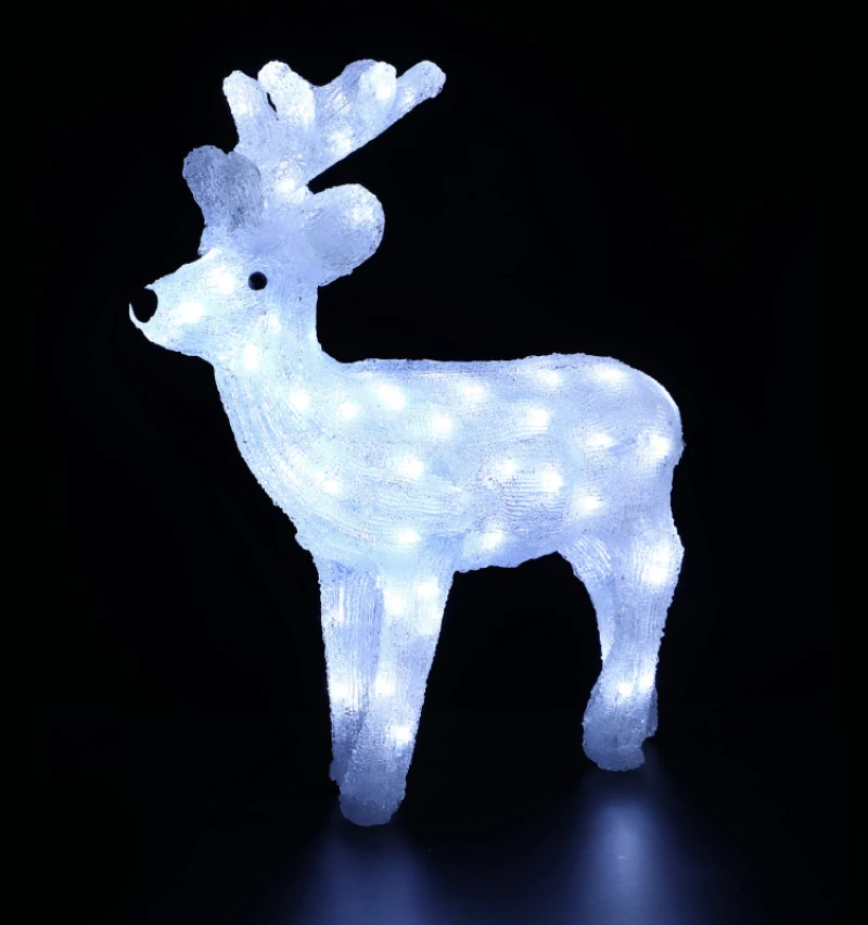 ACRYLIC STANDING REINDEER 80 LED ΛΕΥΚΑ IP44 45*13,5*49cm  30cm ΚΑΛ. ACA X0880224