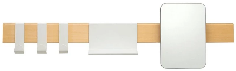 Κρεμάστρα Επιτοίχια με Ράφι & Καθρέπτη Sealskin Brix White 362471410