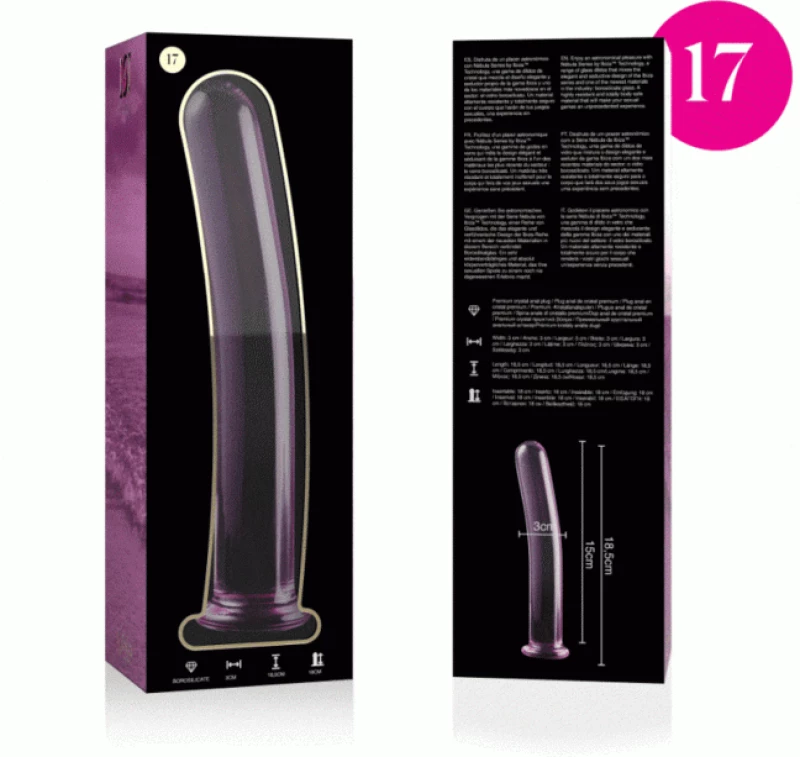NEBULA SERIES BY IBIZA - MODEL 17 DILDO BOROSILICATE GLASS 18.5 X 3 CM PINK