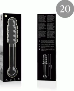 NEBULA SERIES BY IBIZA - MODEL 20 DILDO BOROSILICATE GLASS 20.5 X 3 CM CLEAR