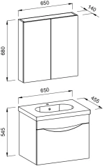 Πάγκος SMILE Ανθρακί / Barok MDF 18mm Λάκα 65 S3BSMI065ABM 65x45.5x54.5cm