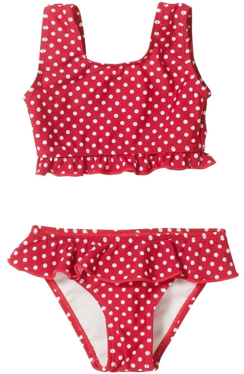 Playshoes Μπικίνι Μαγιώ Κόκκινο Πουά με Βέλκρο UPF 50+
