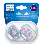 Philips Avent Πιπίλα Ultra Air, 6-18 μηνών+, Ψάρι/Ιππόκαμπος (2 τεμάχια)