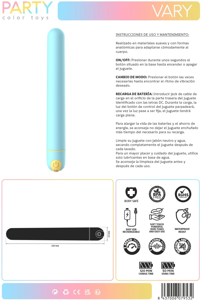 VARY BLUE USB VIBRATOR
