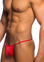 Mens Lace Thong Red
