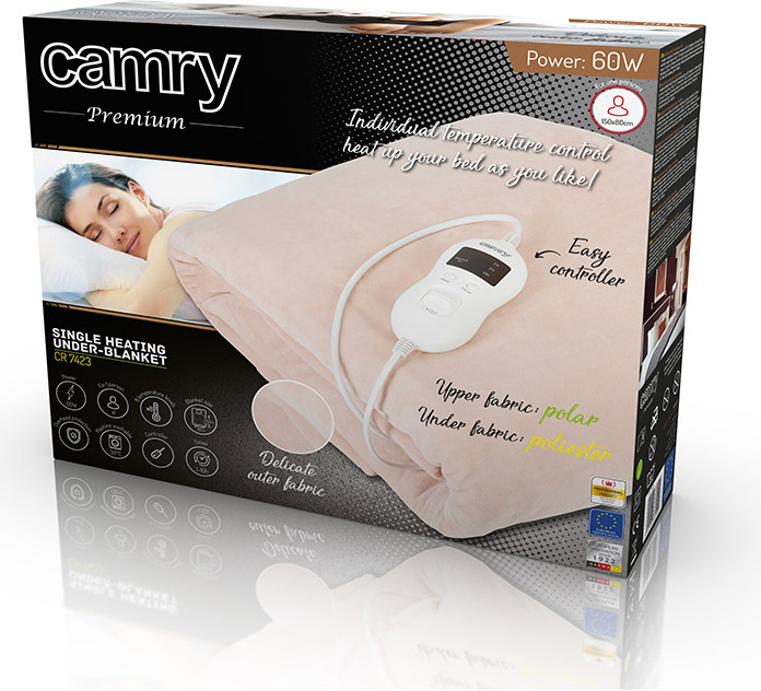 Ηλεκτρική Κουβέρτα Μονή 150 x 80 cm Camry CR-7423