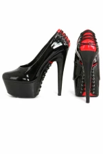 Black patent pump stilettos