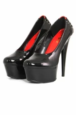 Black patent pump stilettos