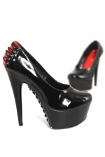 Black patent pump stilettos