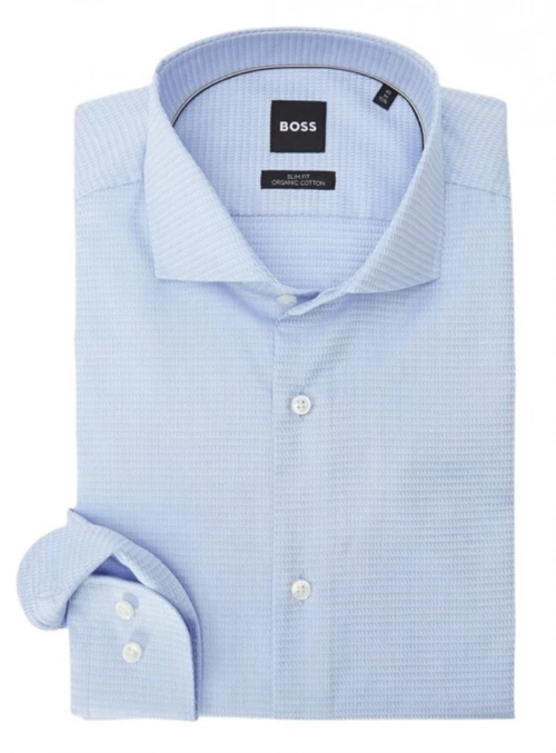 ΠΟΥΚΑΜΙΣΟ BOSS H-Hank-spread-C1-222 3369-61807578, Χρώμα LIGHT BLUE