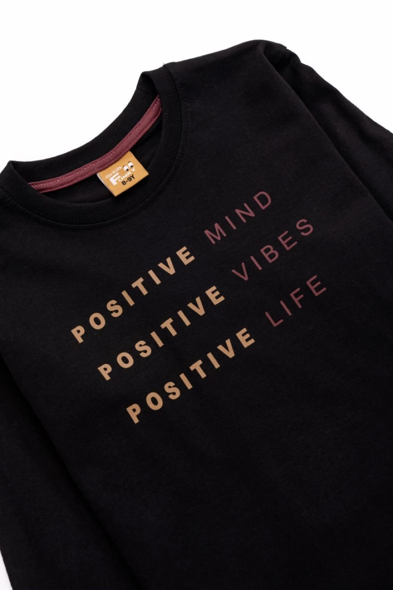 Μπλούζα "Positive" μαύρη (Μαύρο)