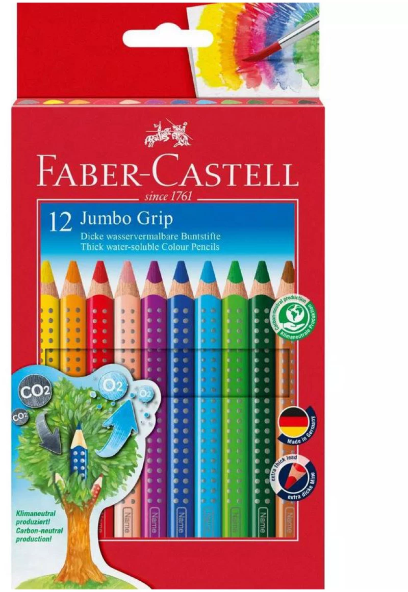 FABER-CASTELL ΞΥΛΟΜΠΟΓΙΕΣ JUMBO GRIP ΣΕΤ 12 + ΞΥΣΤΡΑ (#12305601)