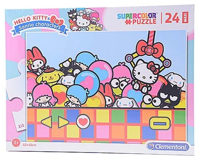 CLEMENTONI ΠΑΙΔΙΚΟ ΠΑΖΛ MAXI SUPER COLOR HELLO KITTY 24 ΤΜΧ (#1200-24202)
