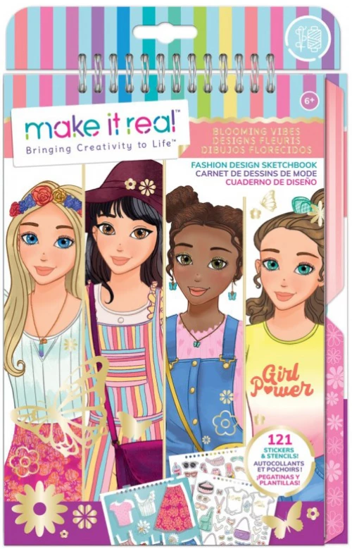 MAKE IT REAL FASHION DESIGN SKETCHBOOK BLOOMING VIBES (#3209)