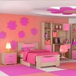 Κρεβάτι Παιδικό Νο. 16 Smile 110x190 Oak-Pink Ημίδιπλο Μελαμίνη
