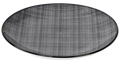 Πιάτο Linea Gray Σετ 6 τμχ Ata102K6 Ρηχό Φ27Cm. Κεραμικό Black Espiel Κεραμικό