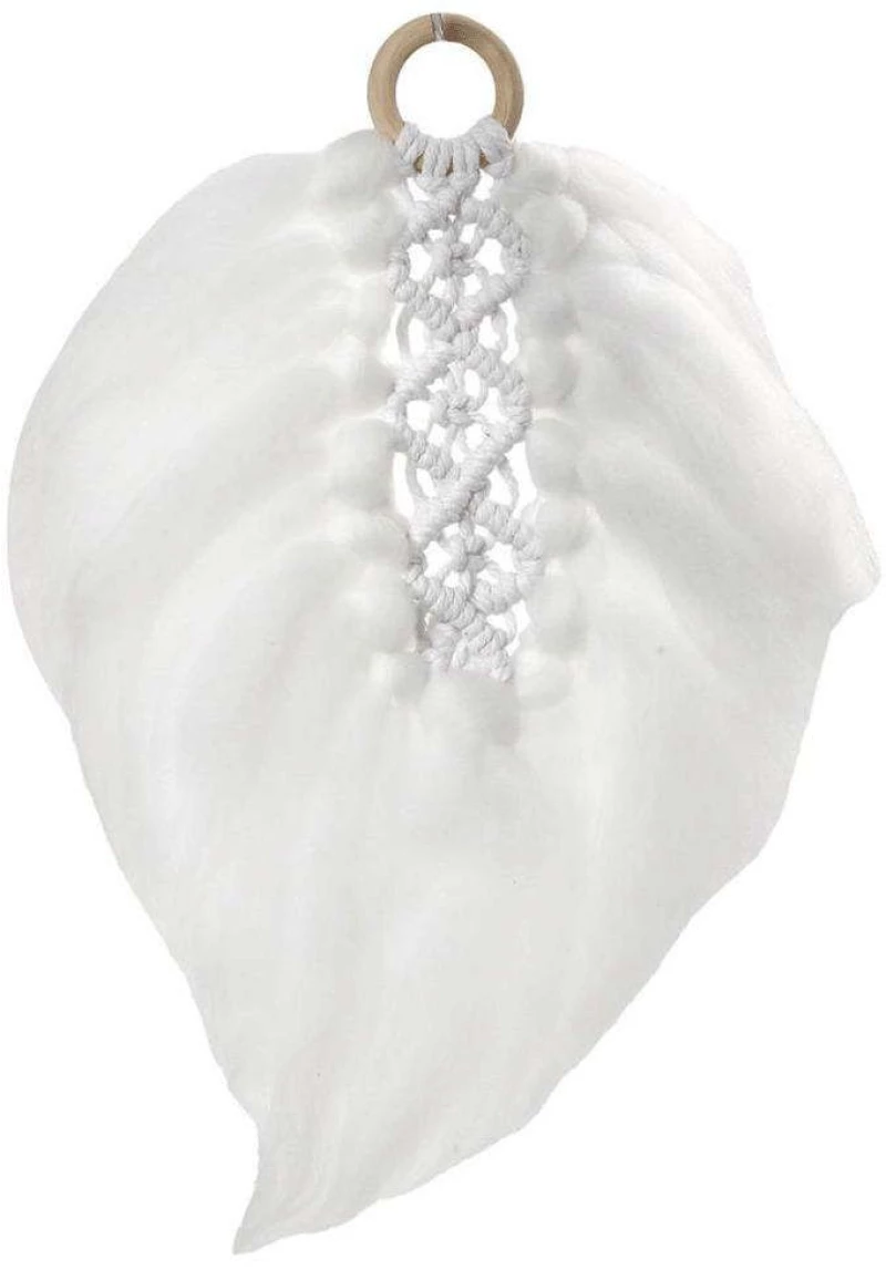 Διακοσμητικό Επιτοίχιο Μακραμέ RAZ132 23x33cm White Espiel Πολυέστερ