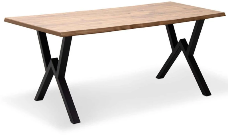 Τραπέζι Walter 0212166 140x80x75cm Natural-Black Mdf,Μέταλλο