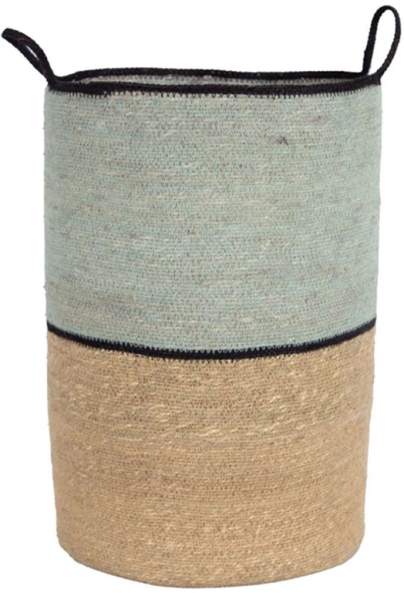 Καλάθι Iker 840004 33x33x50cm Medium Natural-Blue Soulworks Seagrass