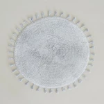 Πατάκι Μπάνιου Fuzzy D90 Grey Nima 90x 90 100% Βαμβάκι