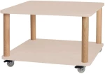 Τραπεζάκι Βοηθητικό Τροχήλατο Ashme ASHMEROLLST4 64x64x42,5cm Beige