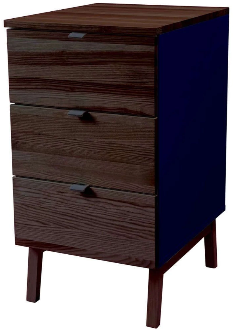 Συρταριέρα Γραφείου Luka 3 LUKAWTDWAL15 41x50x75cm Walnut-Navy Blue