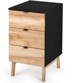 Συρταριέρα Γραφείου Luka 3 LUKADNATBLACK 41x50x75cm Natural-Black