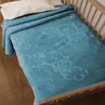 Κουβέρτα Βρεφική Βελουτέ Bear 6 Lake Blue Anna Riska Αγκαλιάς 80x110cm Πολυέστερ
