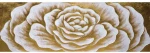 Πίνακας Καμβάς Τριαντάφυλλο 15-00-23521 150x50cm White-Gold Marhome Οριζόντιοι Καμβάς