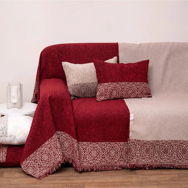 Ριχτάρι 2212 Bordo Viopros Τριθέσιο 180x280cm Chenille